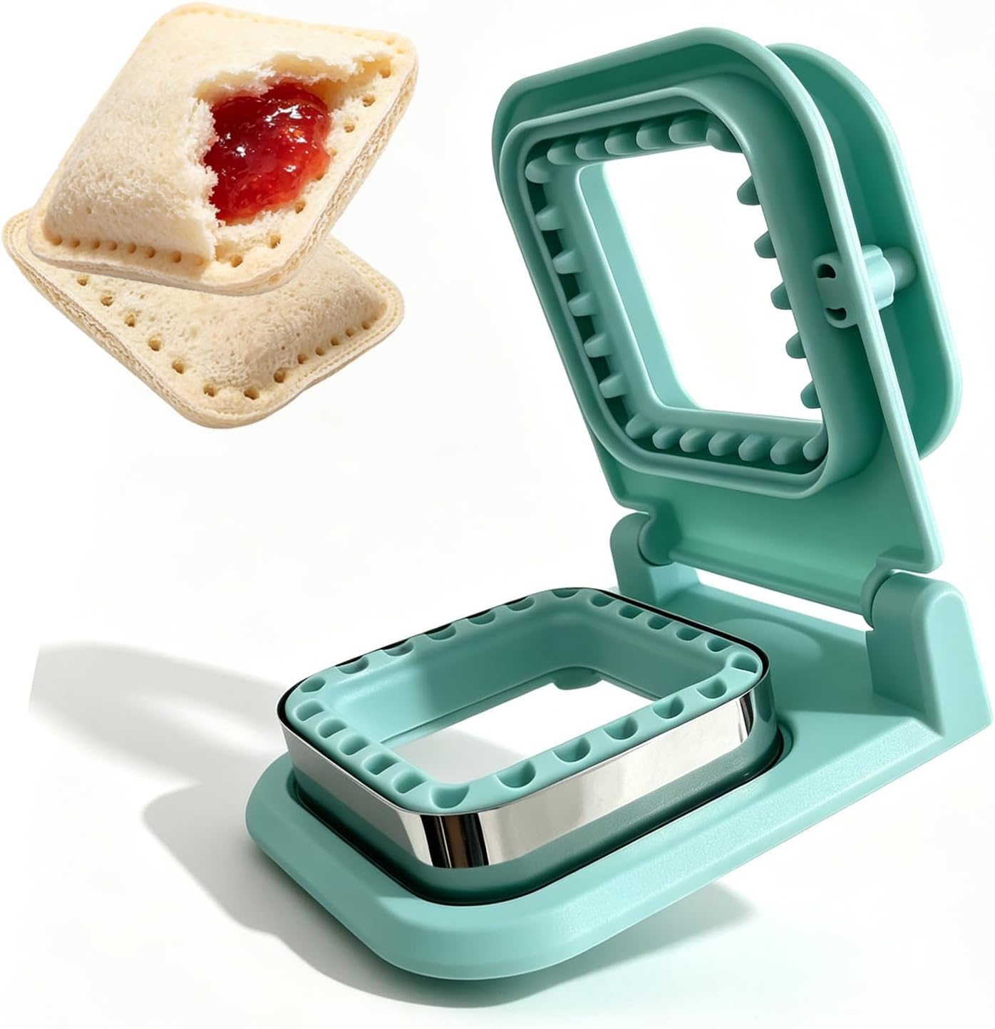Crustless Sandwich Cutter and Sealer, Mold for Bread, Light Blue (Square)