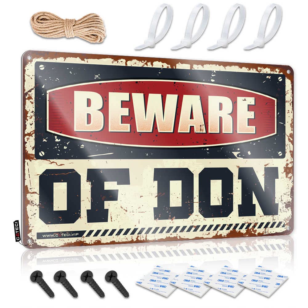 HELIOFORGE Bar Signs For Home Bar Decor Beware Of Don Sign Beer Limit Sign Outdoor Funny Metal Sign(30X40CM)