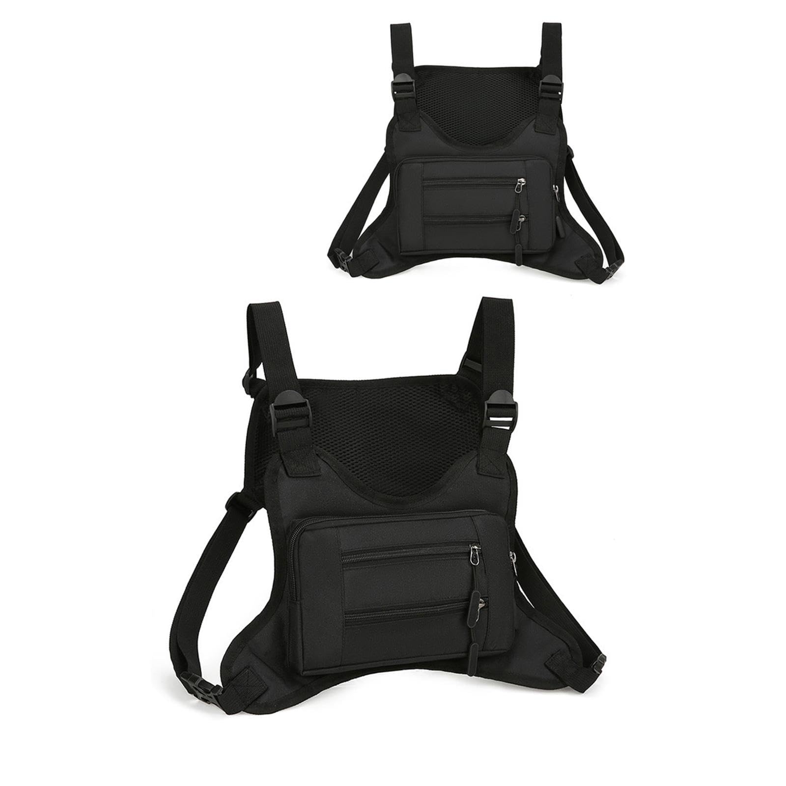 Outdoor Men Vest Chest Bag Pack Accessory 15x11.8x9.8inch with Extra Storage Black| Premium | Waterproof | Travel Friendly-image-20