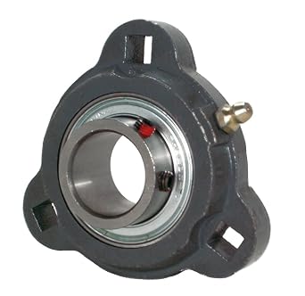 PER FHSF3X204-12G 3 Bolt Flange Unit, Ductile Iron, Narrow Inner Ring, Relubricable, Set Screw Locking Collar, Single Lip Seals, 3/4" Bore, 2-13/16" Center Length