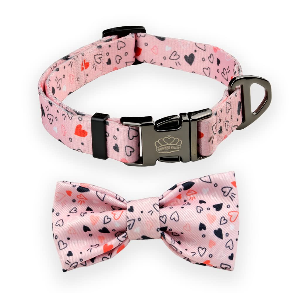 CROWNED BEAUTY Medium Adjustable Dog Collar for Girl with Detachable