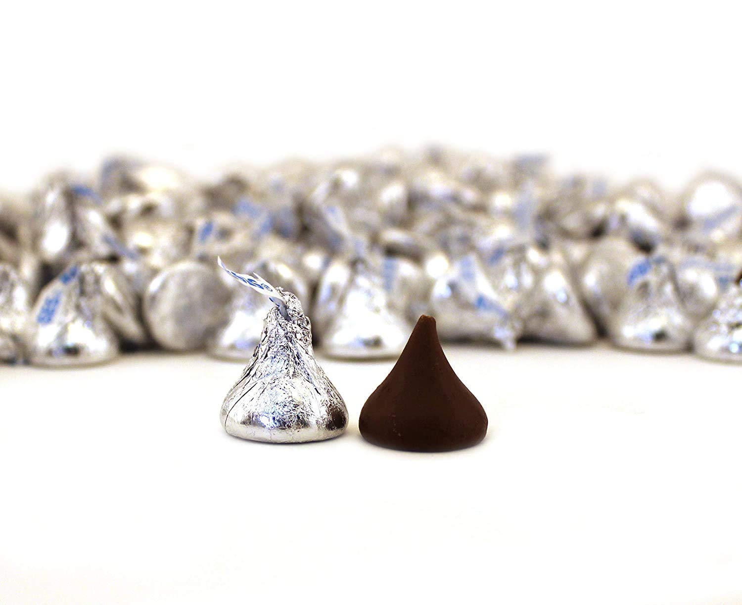Kisses Milk Chocolate, (327+ pieces) 3.5 lbs Pounds individually wrapped in Silver Foil - Bag of -Perfect for Gifts, Candy Bowls & Buffets, Baking, Movie & Game Nights, in Tundras Bag