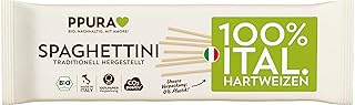 PPURA Bio Spaghettini Hartweizen Pasta 500 g, 100% natürliche & besonders dünne Spaghetti, Made in Italy - italienische Nudeln ohne Zusatz-, Farb- oder Konservierungsstoffe