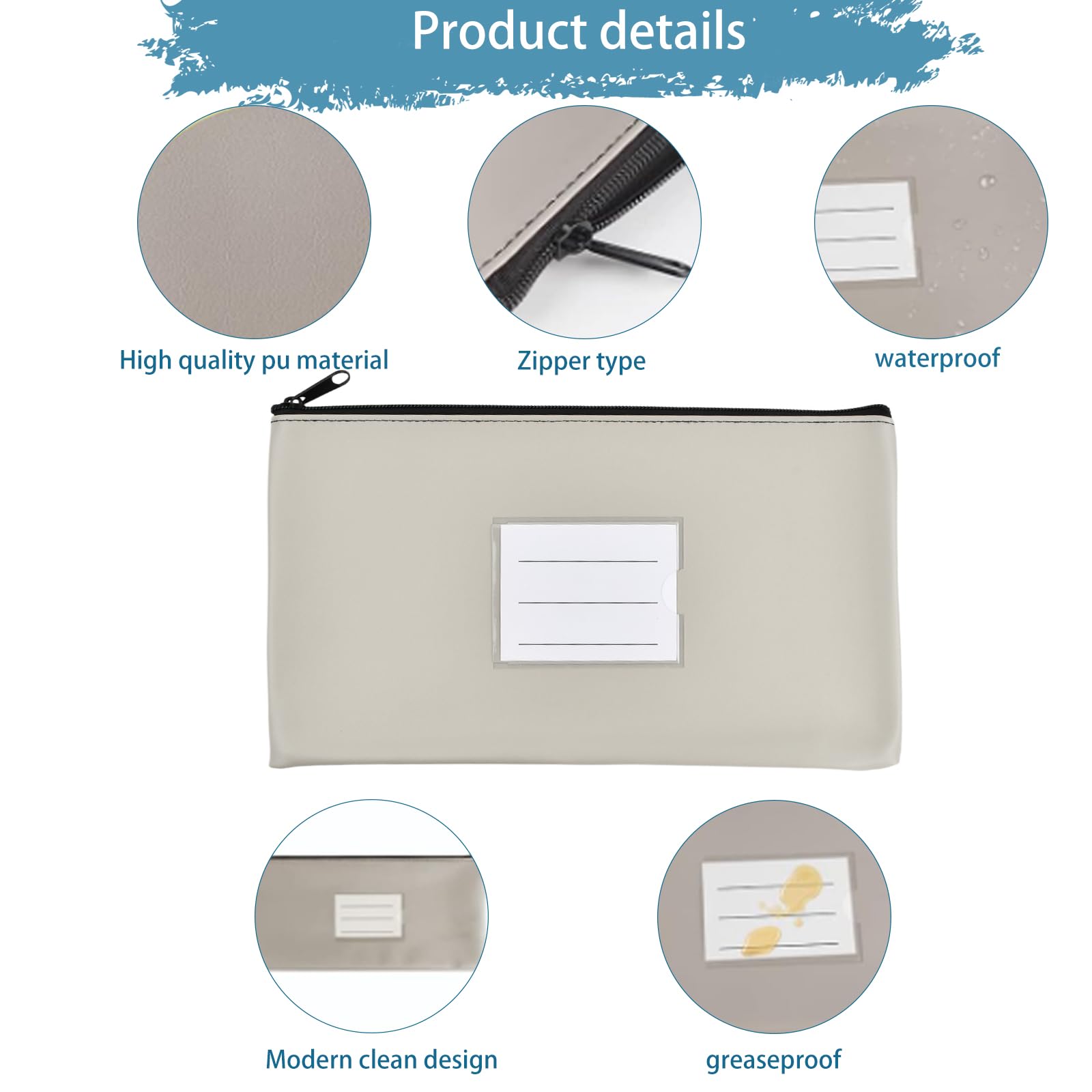 3 Borsellini Portadocumenti In Pelle PU Con Cerniera - Ideali Per Contanti, Fatture E Cosmetici - Foto 7