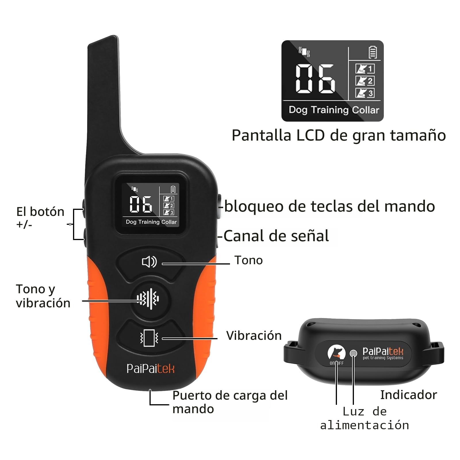 Collar de Entrenamiento para Perros descargas eléctricas con Alcance Remoto de 3300 pies, Collar para Perros con vibración Fuerte y pitido