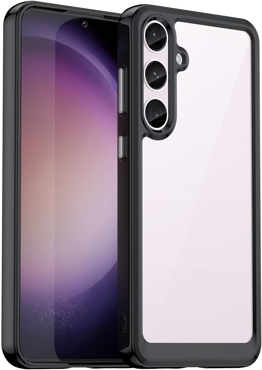 Case for Galaxy S24 Plus Case, Samsung S24+ 5G SM-S926U Case, Anti Yellowing Clear Hard PC Back & Soft TPU Bumper Protective Phone Cover for Samsung Galaxy S24+ 5G Crystal Black