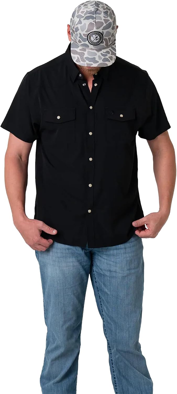 Burlebo Men’s Performance Western Shirt – Pearl Snap Button Up, Lightweight Stretch Fabric, Quick Dry & Moisture Wicking