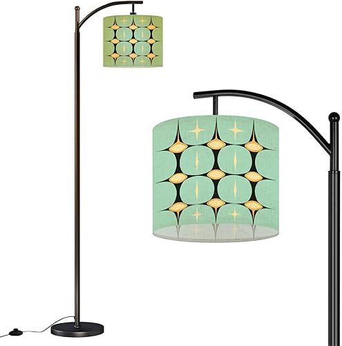 Miniatura 1 de Mid Century Vintage 1950s Modern Retro Atomic Geometric Arc Floor Lamp with Remote Tall Standing Light Working with Adjust Head Dimmable LED Bulb