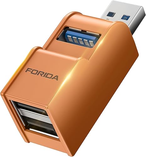 Miniatura 8 de FORIDA Adaptador USB de 3 Puertos, Hub USB con USB 3.0 y Adaptador USB Doble, Divisor USB Portátil 1 en 3 Salidas para Teclado, Disco Duro Móvil,