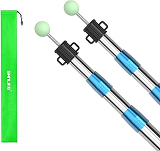 SANLIKE Telescoping Tarp Pole Heavy Duty Tent Poles, 33"-86.6" Thickened Tube Collapsible Stainless Steel Canopy Poles for Camping Backpacking Hiking Awning Sun Sails Outdoor Sports, Set of 2