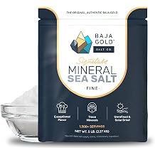 Baja Gold Mineral Sea Salt - Pure & Authentic Fine Grind Salt for Cooking & Baking | Natural Baja Salt for Culinary Uses | Great for Finishing Dishes | 2.27kg 5 lb Resealable Bag, 1,500+ Servings
