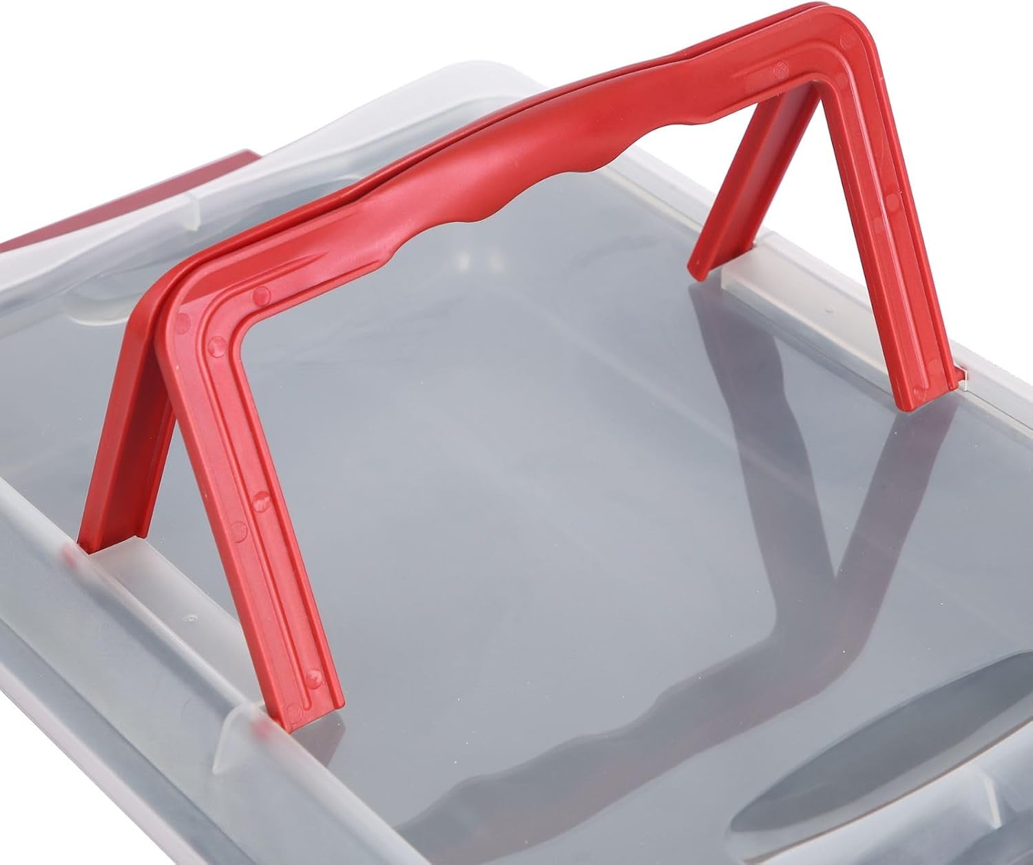 bangminda 16in Rectangular Sheet Cake Pan with Lid and Handle, Nonstick Baking Pan with Cover, Cake Carrier for Transport, Red, 2 Pack