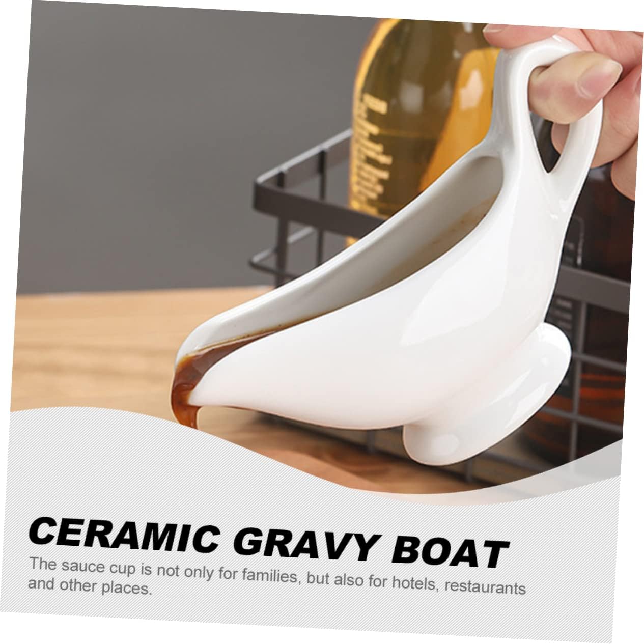 Cabilock 2Pcs Decorative Sauce Cup Ceramic Gravy Boat for Condiments for Sauces Vinegar Oil Ceramic Design for Dining Occasions