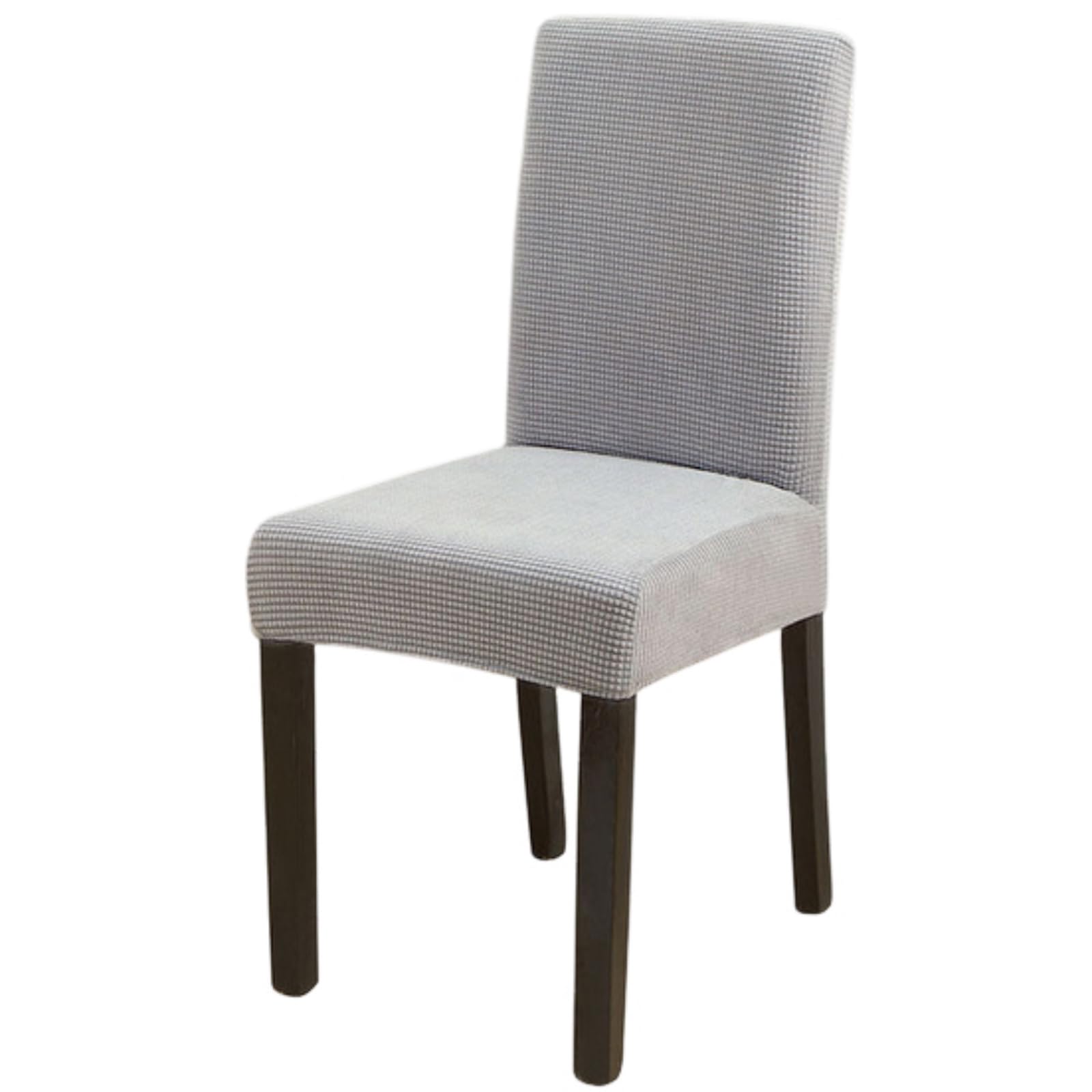 Treer Dining Chair Covers Set of 2 4 6 8, Stretch Chair Covers for Dining Room Washable Removable Soft Elastic Slipcovers Seat Protector for Kitchen Dining Room (Corn Velvet - Light Grey,2)