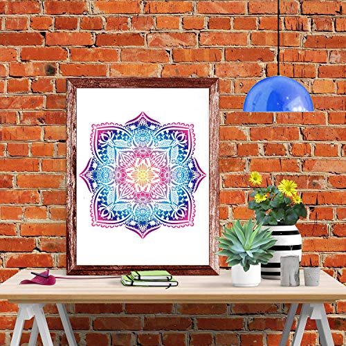 Image of 9 Pack 12 x 12 Inch Large Stencils for DIY Art Dot Reusable Mandala Stencils for Painting on Wood, Canvas, Paper, Fabric, Floor, Wall and Tile