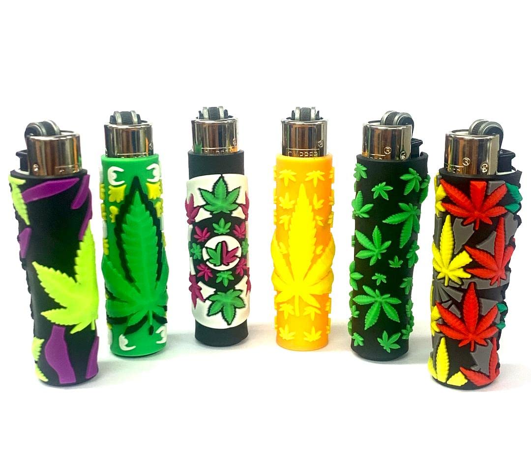 Fenny's Creations Multicolor Clipper Lighter Corn Collection Lighter 4 Pack, Clipper Lighter Soft Touch, Gas Lighters, Four Different Designs