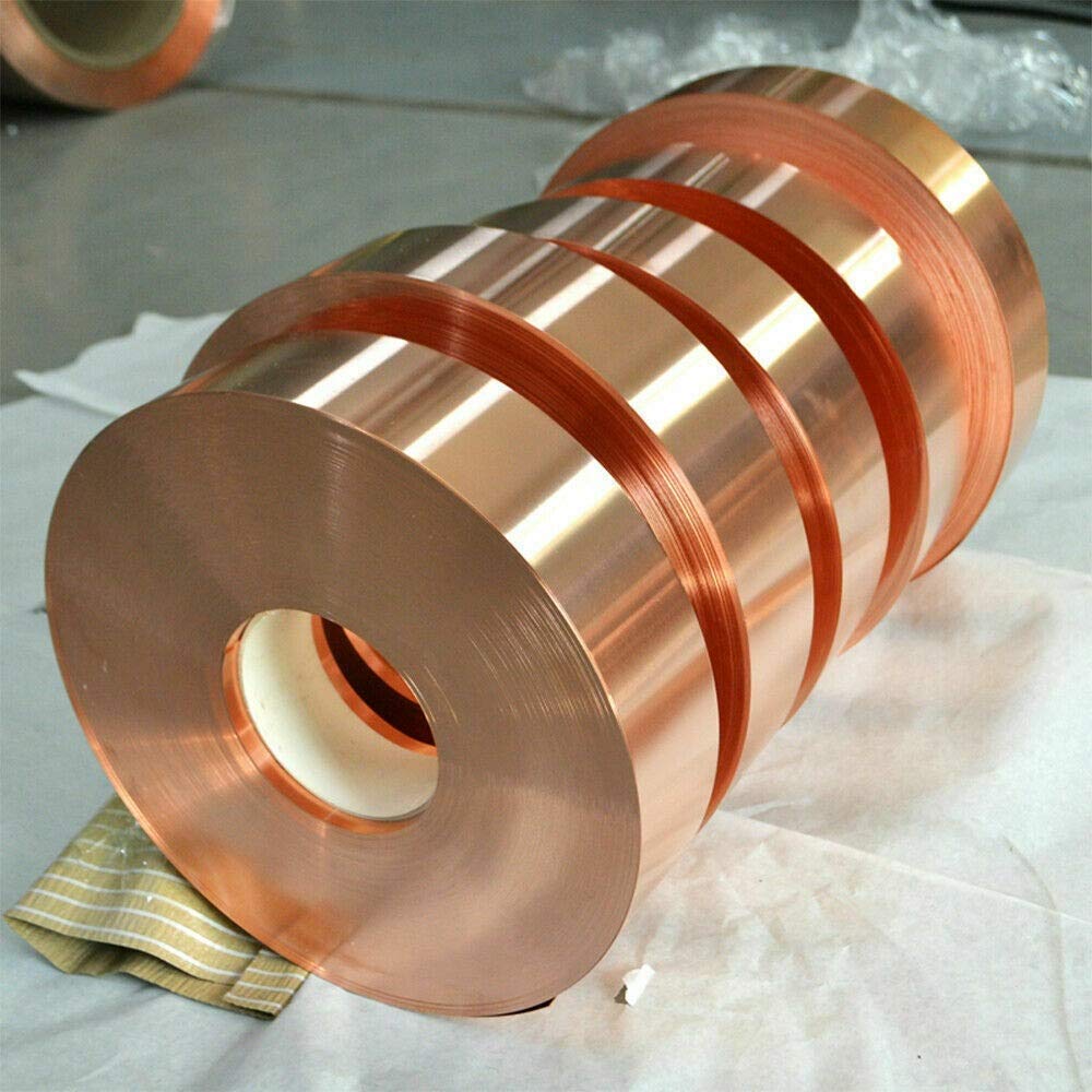 Kupferblech Rol Metallfolienplatte 1 Stück 99,9% reines lila Kupferfolienstreifen, 20–50 x 1000 x 0,1–0,3 mm, Industrie-Hardware-Material(W50*L1000,*T0.1)