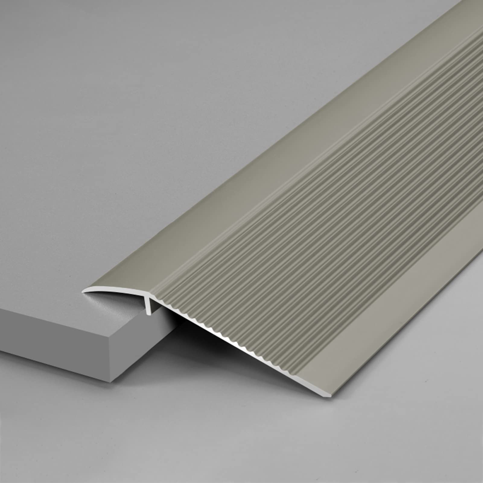 Remys Champagne Wood To Laminate/Carpet To Tile,Transition Strip 4" Transition Strip Edge Ramp Aluminum, Scratch-Resistant Reducer Threshold Bar, Cuttable Easy To Clean(Champagne)