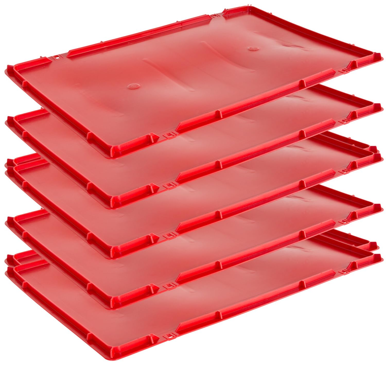 Deckel Eurobox 1-30 x Deckel Fleischerkiste 40 x 60 cm Deckel Fleischkiste Deckel Metzgerkiste Deckel Stapelkiste Eurokasten 40 x 60 cm Rot Auswahl Kingpower, Anzahl:5