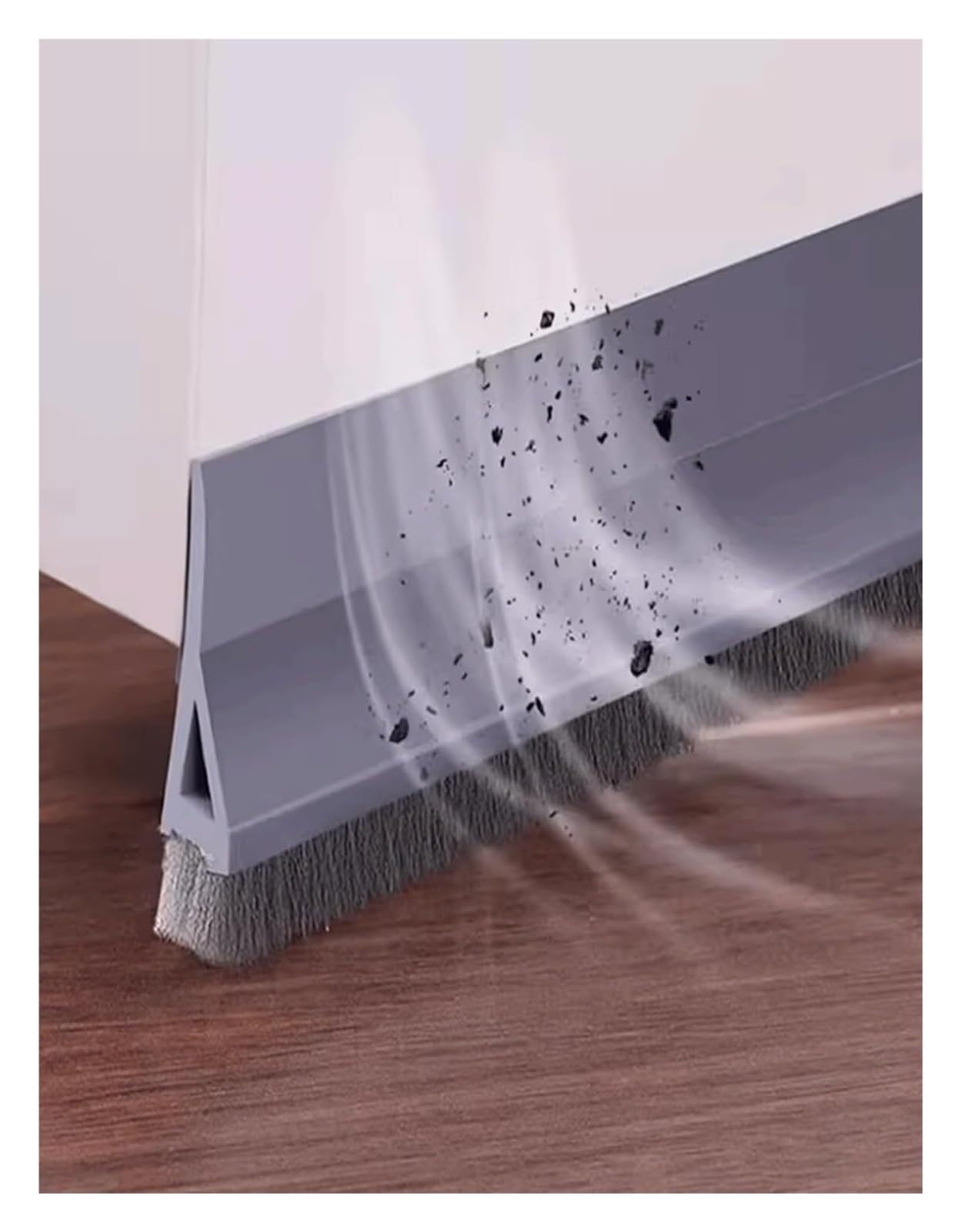 Bande d'étanchéité avec brosse gris de 100 cm pour bas de porte et isolation