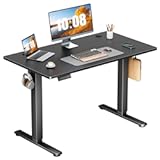 Sweetcrispy Electric Standing Desk Adjustable Height&comma; 40x24 Inch Sit Stand Up Home Office Desks Computer Workstation PC Work Table with 3 Memory Preset Splice Wood Board Metal Frame&comma; Black
