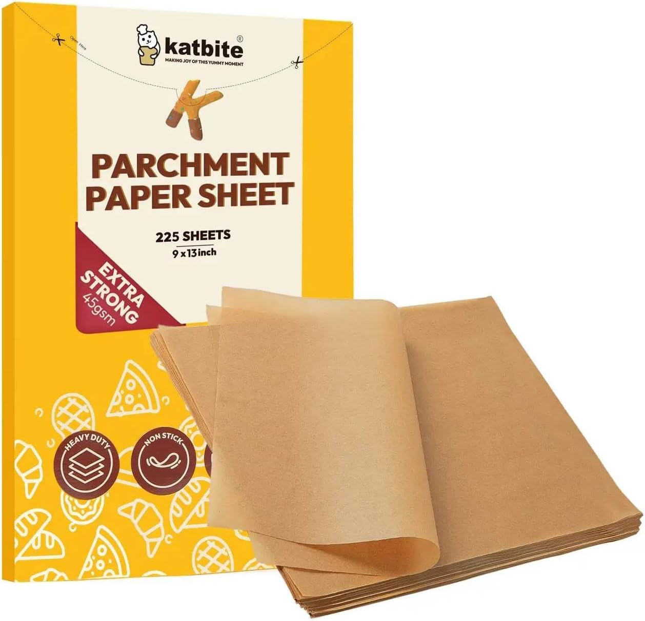 Mann Mart‚Heavy Duty Parchment Paper Sheets - 225 Count, 9x13 Inch, Non-Stick & Oil-Proof Baking Paper for Oven, Air Fryer & More