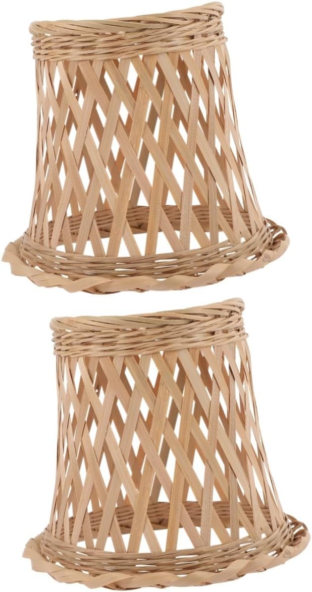 Gadpiparty 2pcs Woven Ceiling Lamp Shade Elegant Pendant Light Cover for Home Decor Suitable for Living Room Dining Room and Restaurant Retro Lantern Style Eye-caring Design
