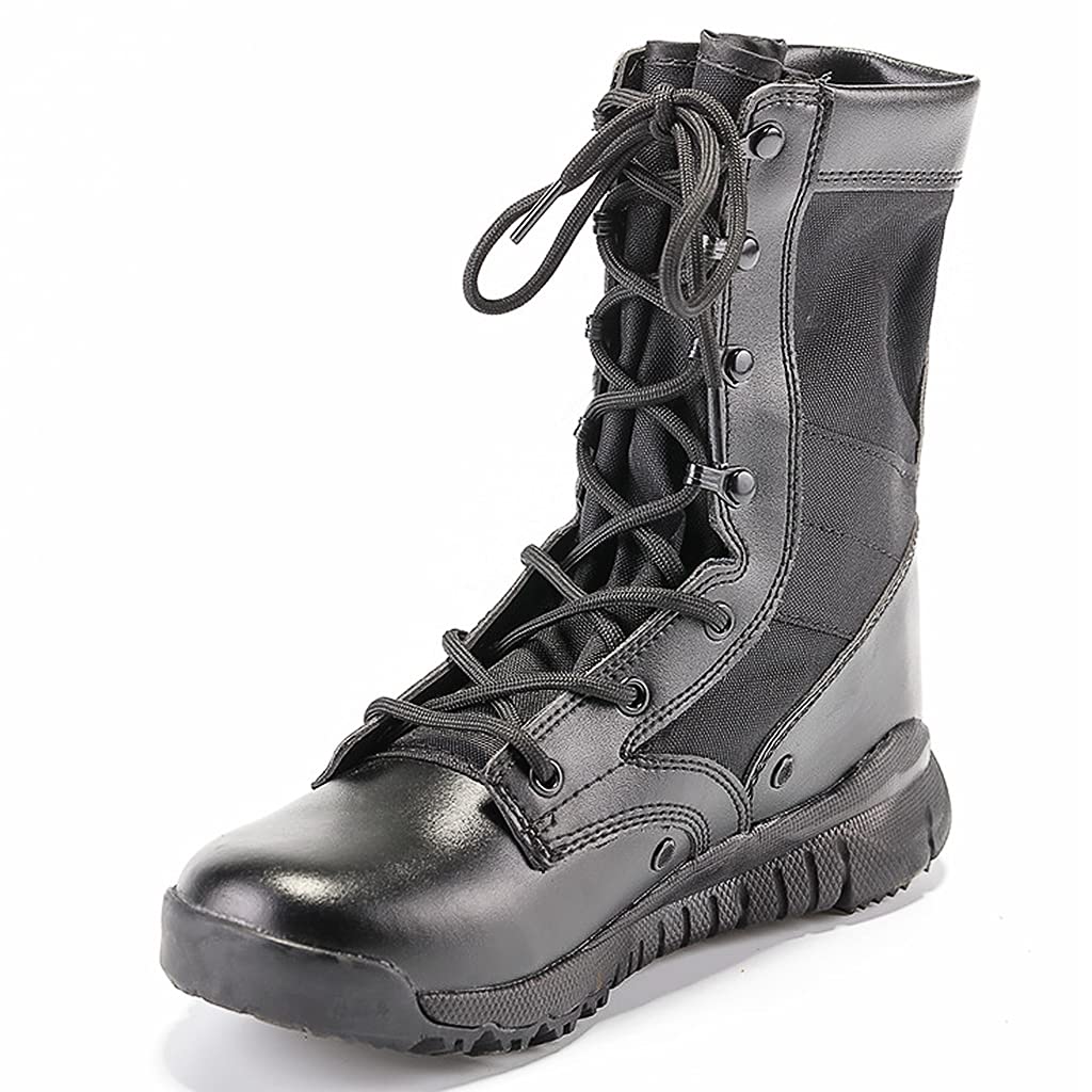 Męskie koronki botki taktyczne, wysokie oddychające buty turystyczne buty bojowe