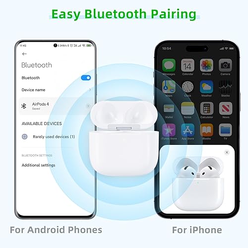 Miniatura 3 de Funda de carga inalámbrica compatible con AirPods 4, cargador de repuesto con botón de sincronización de emparejamiento Bluetooth (a USB-C)