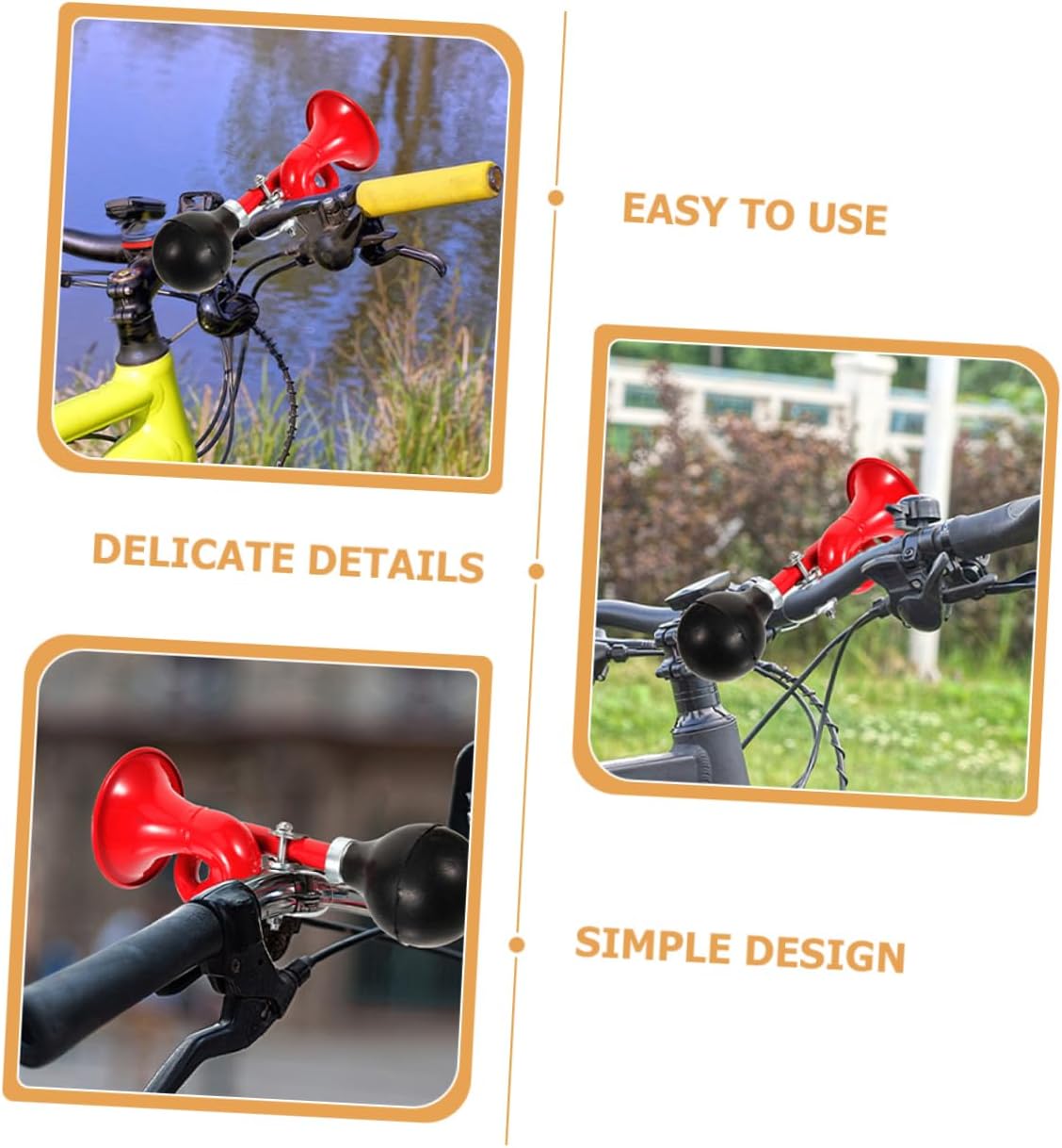 BESPORTBLE 10pcs Loud Bike Horn for Adults Manual Handlebar Bell Sound Alert Lightweight Easy to Install Suitable for Road Mountain