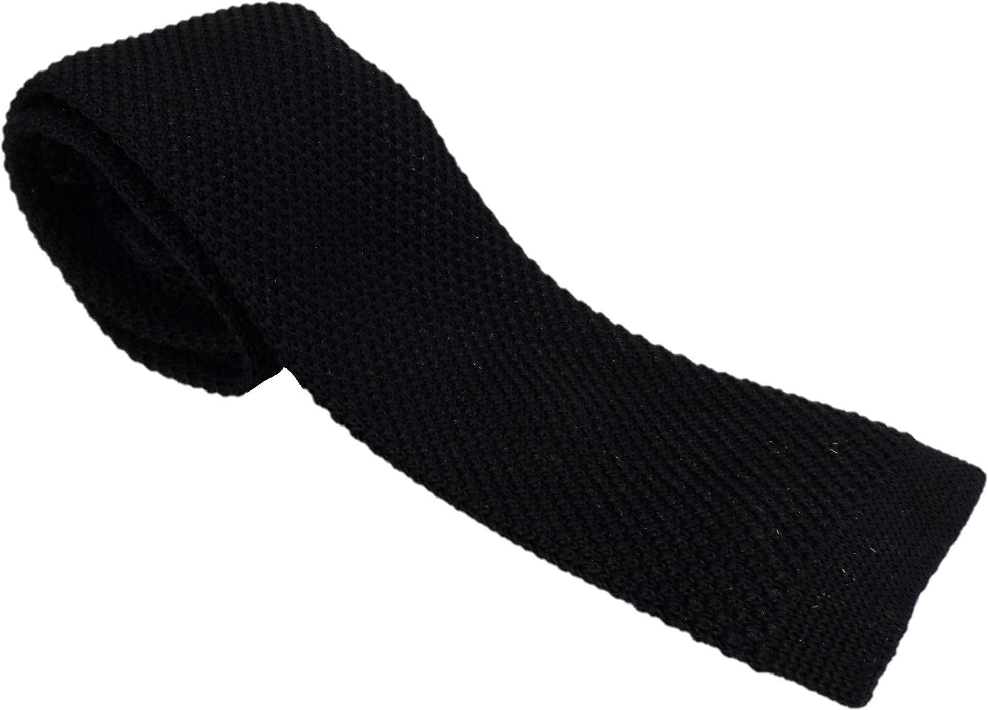 Mazeys Men's Black Retro Mod Knitted Ties… (Black)