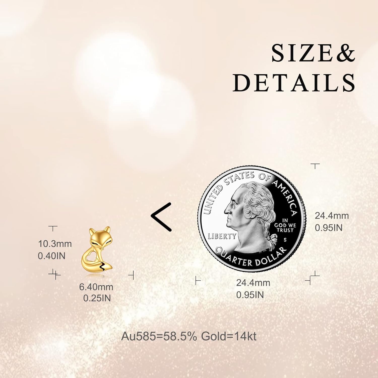 KECHO 14k Solid Gold Fox French bulldog Highland Cow Turtle Owl Penguin Earrings for Women Cute Animal Stud Earring Birthday Christmas Gifts