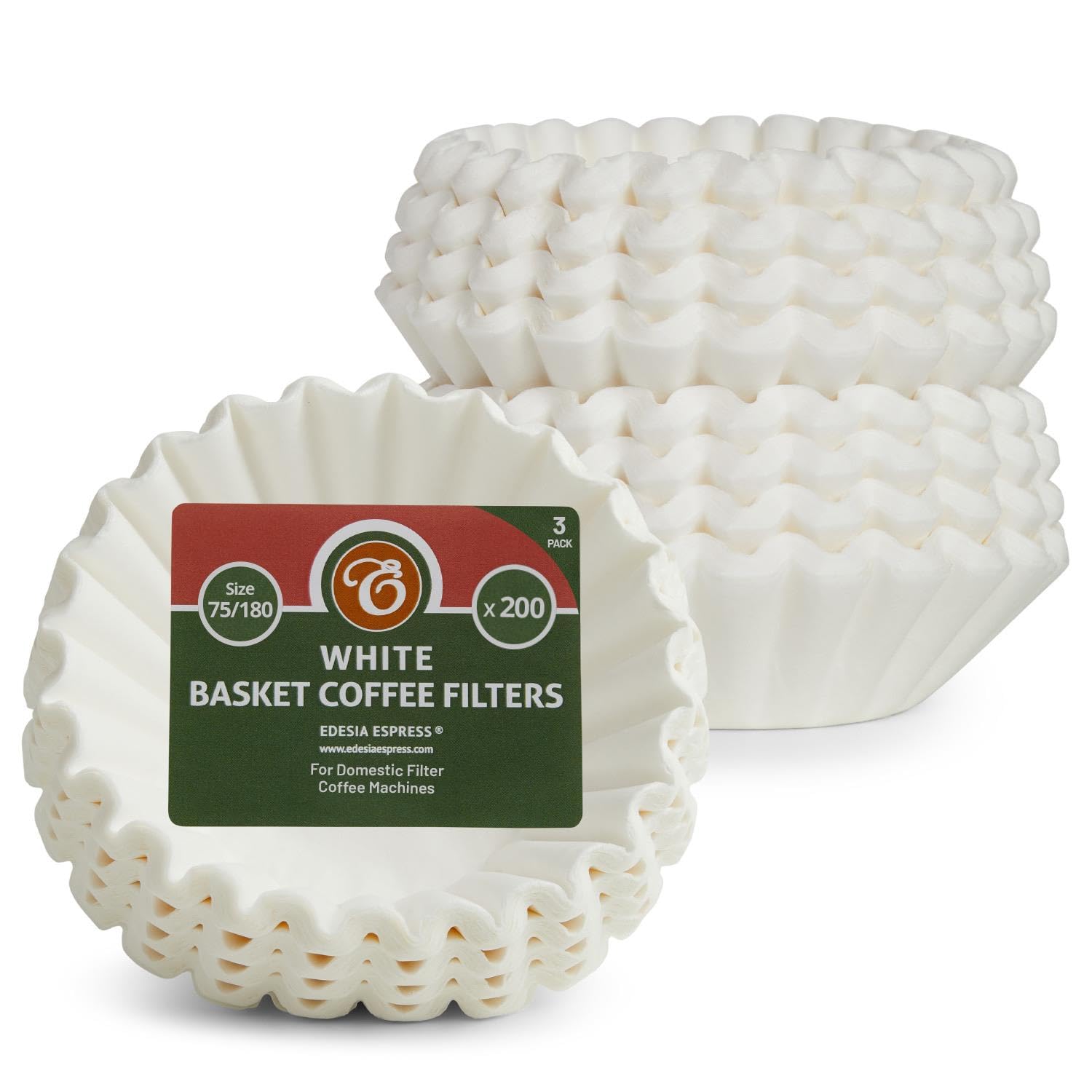 600 x 1¾ Pint / 4 to 10 Cup Basket Coffee Filter Papers by EDESIA ESPRESS
