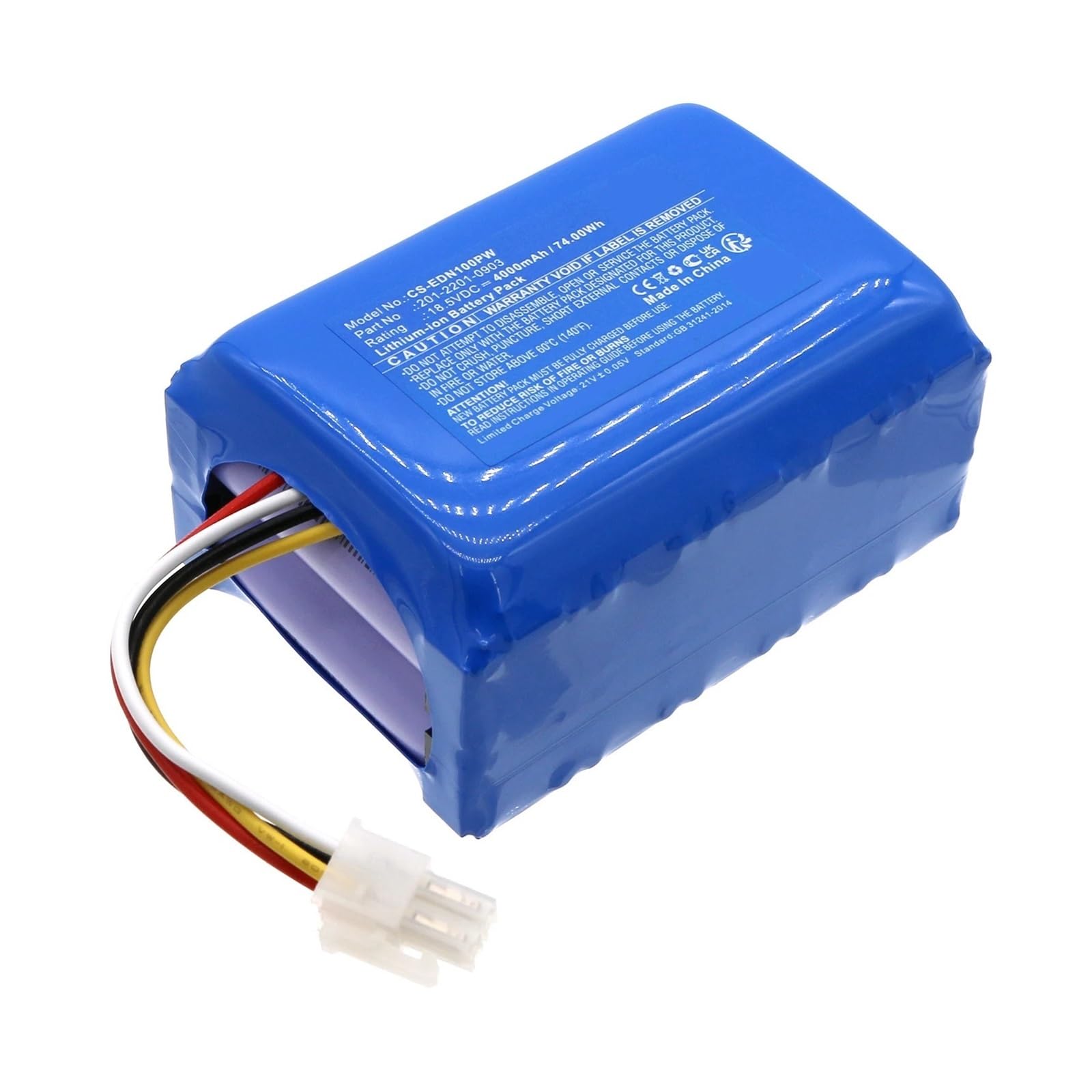 Batería de Repuesto, Compatible con Ecovacs GOATG1, G1800, G1 1600, GX-600 201-2201-0903, S21-Li-185-5800, S26-LI-180-4000, 4000m