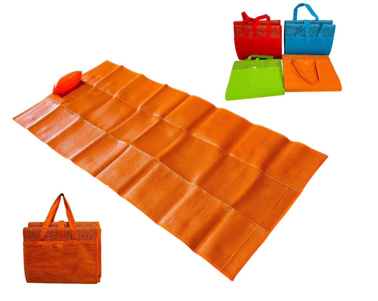 Stuoia Spiaggia Gonfiabile Pieghevole 180x80 cm con Cuscino e Manici