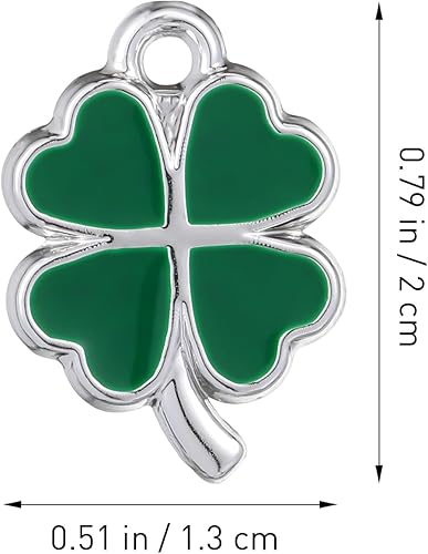 Miniatura 5 de VALICLUD 25 dijes de trébol de cuatro hojas, esmaltados, cuentas de trébol, dijes colgantes para hacer joyas, colgantes para manualidades, aretes,