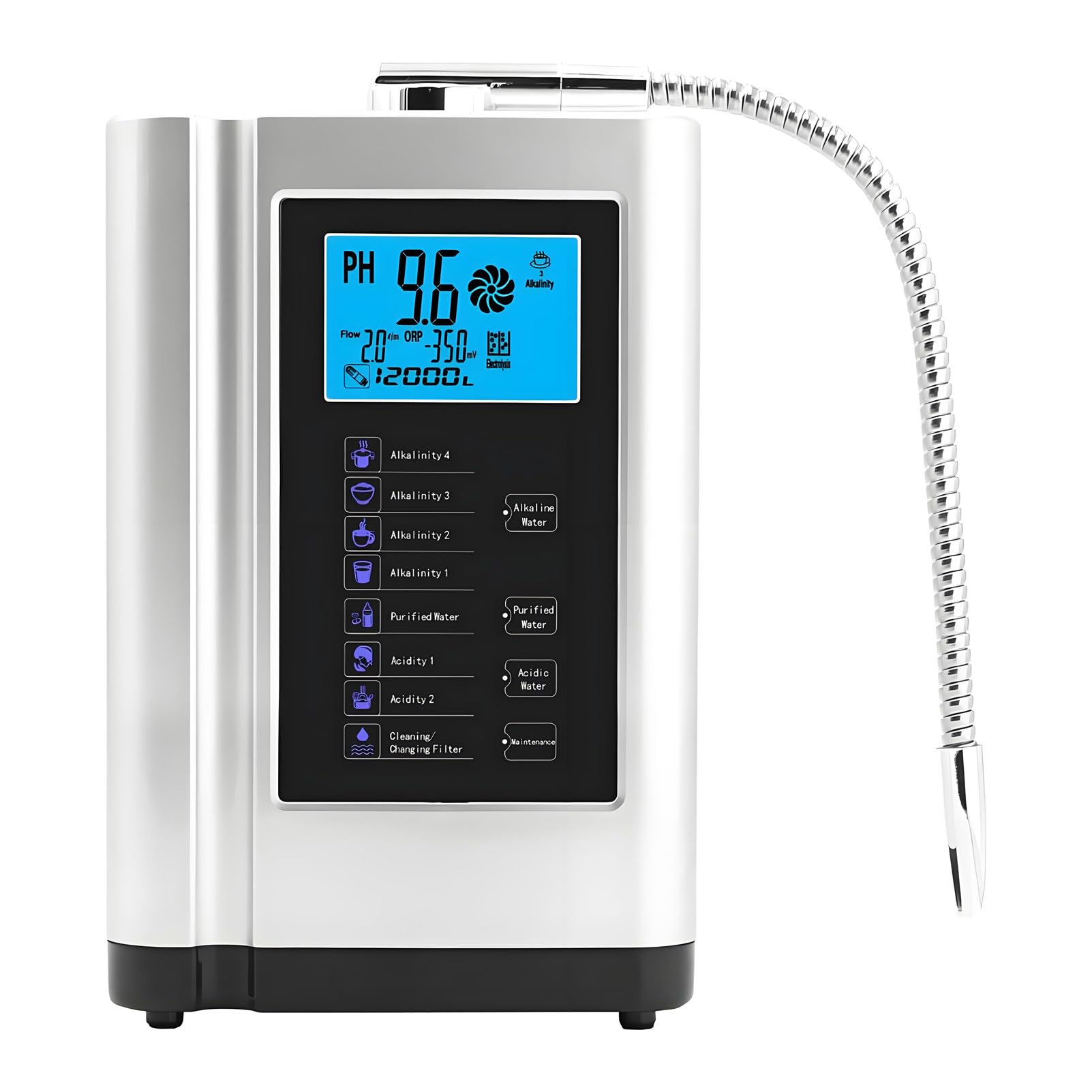 DNEPEI Hydrogen Alkaline Water Machine with -500mV ORP Antioxidant Silver