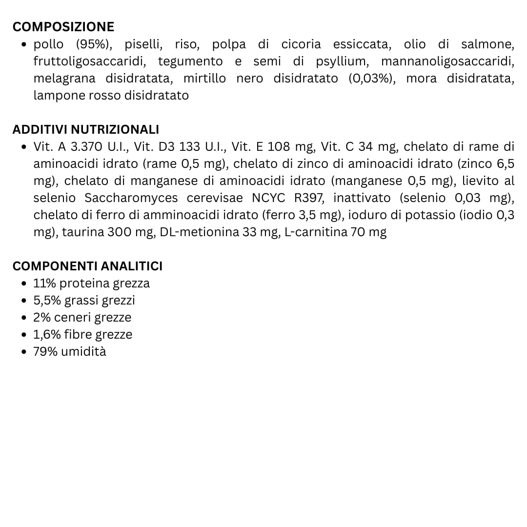 EXCLUSION Mediterraneo NobleGrain Cat Sterilized Chicken All Breeds | alimento umido completo gusto pollo per gatti sterilizzati di tutte le taglie e razze, monoproteico, 12 lattine da 85 grammi.