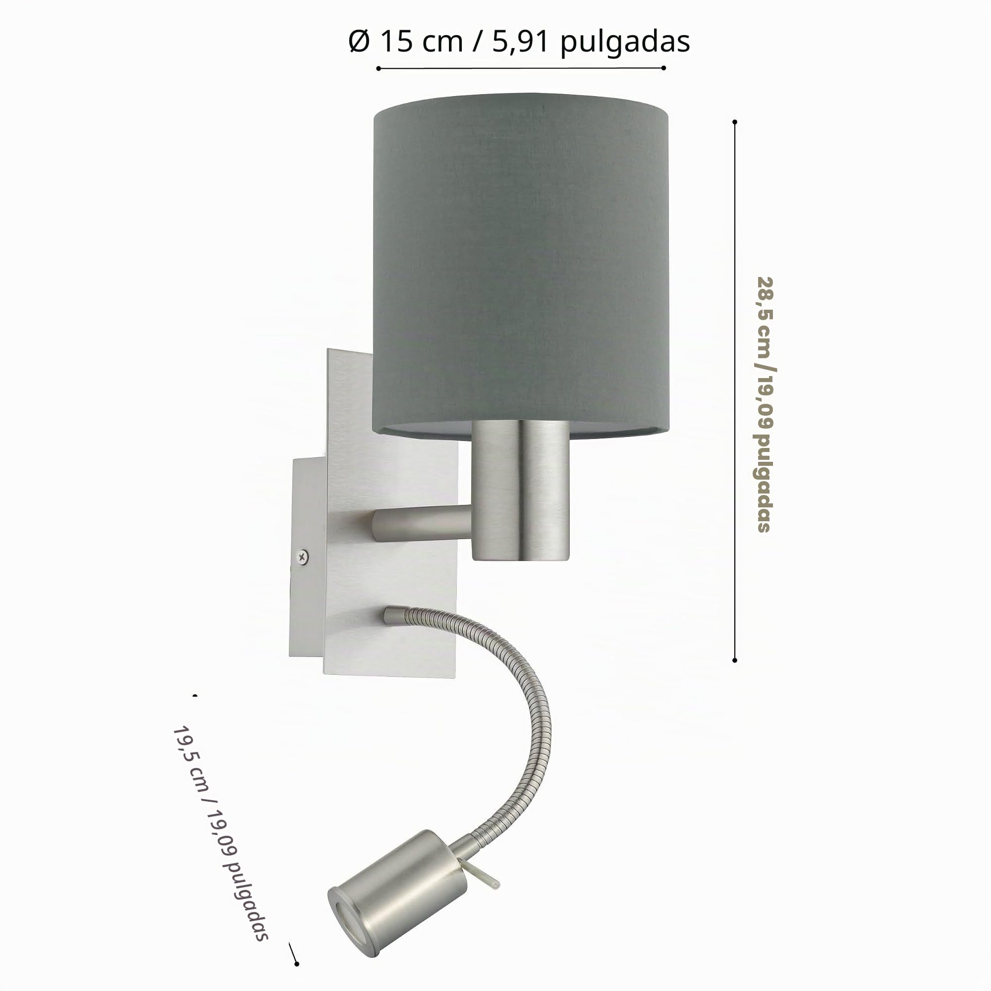 Eglo Aplique de pared LED PASTERI, aplique de pared textil