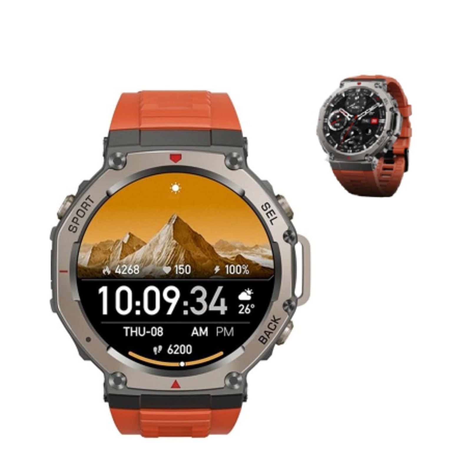Sekoda GPS Sports Smartwatch,Monitor De Ritmo Cardíaco Y Sueño,6 Sistemas De Satélite GPS Doble Banda,170 Modo Deportes De Aventura,para Android iPhone (Rojo)