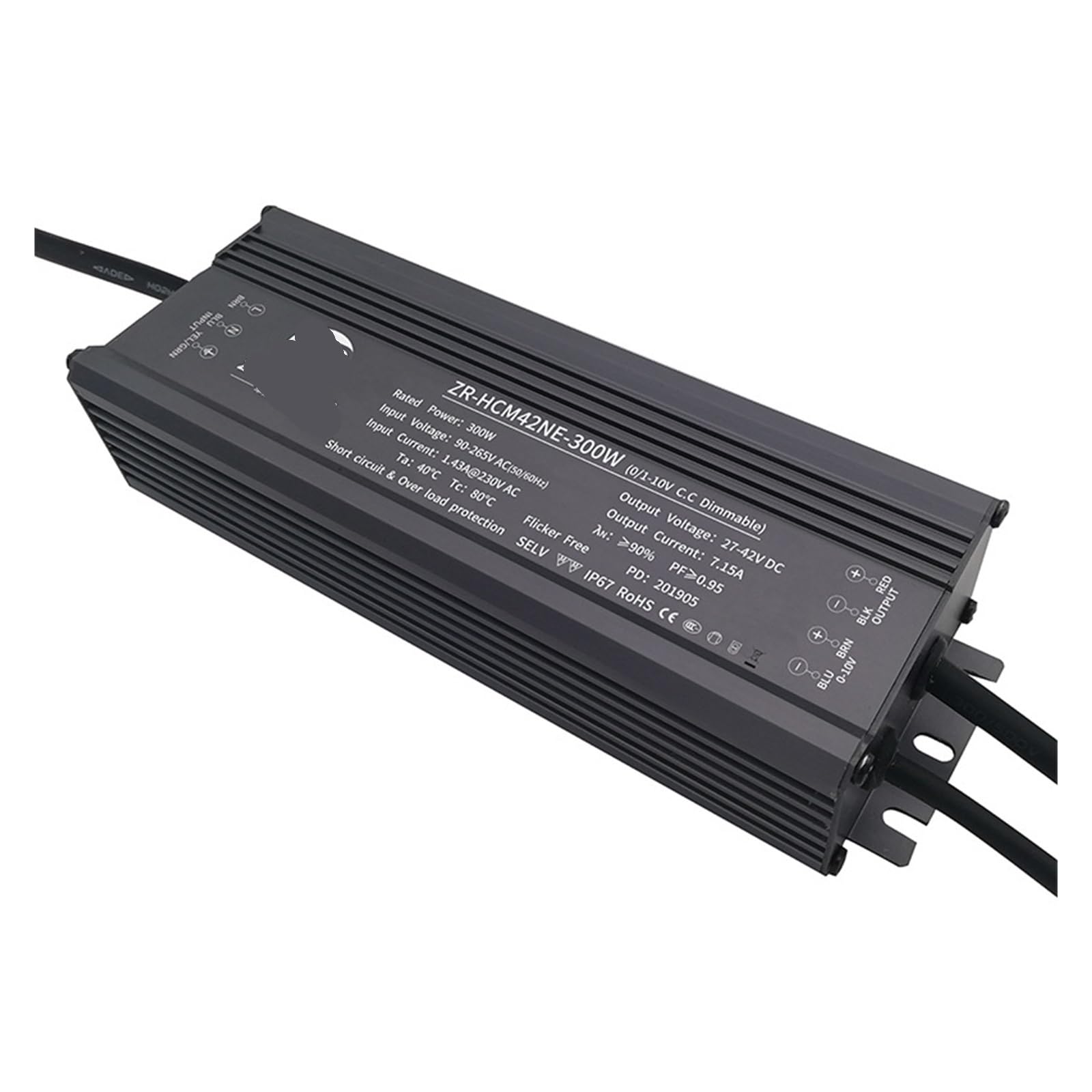 Fuente de alimentación regulable de 0/1-10V, fuente de alimentación de luz de acuario de corriente constante de 300W, fuente de alimentación de unidad LED de iluminación de plantas de bajo voltaje a p
