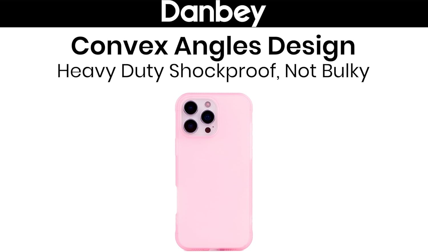 for iPhone 16 Pro Max, Minimalist Classic Basic Matte Phone Case, Dust-Proof Plastic Non Silicone, Slim Fit Gel Rubbery Shockproof Cover 6.9" Screen - Translucent Pink