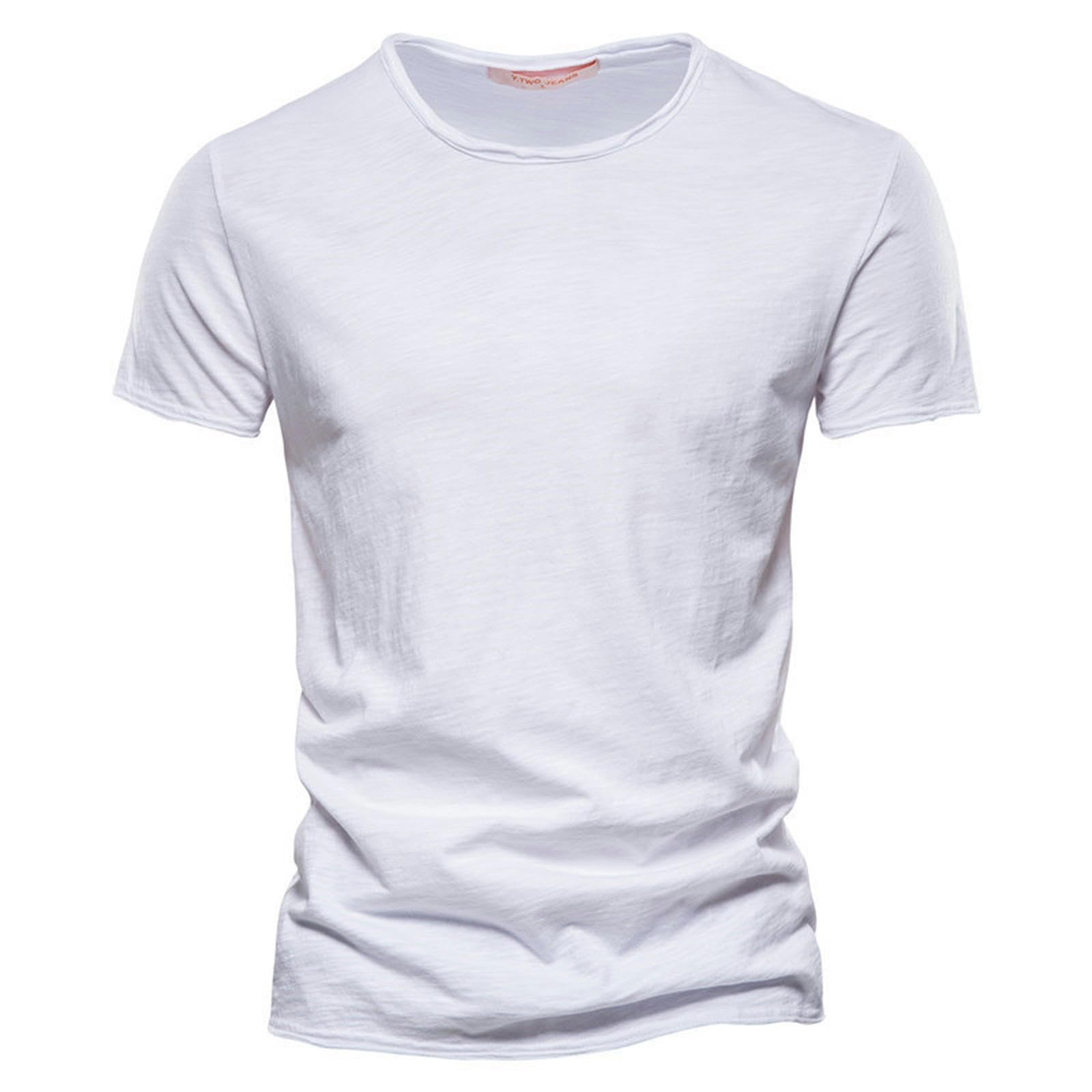 T-Shirt Blanc à Manches Courtes et Col en V Homme Modèle Clothing-F038 Coupe M