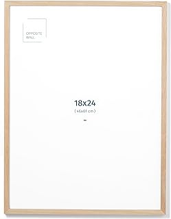 Opposite Wall - 18x24 in - Natural Solid Oak Wood Picture Frame - Lightweight, Versatile & Shatterproof - Wall Hanging Poster or Photo Frame - Wall Decor for Office, Gallery & Home