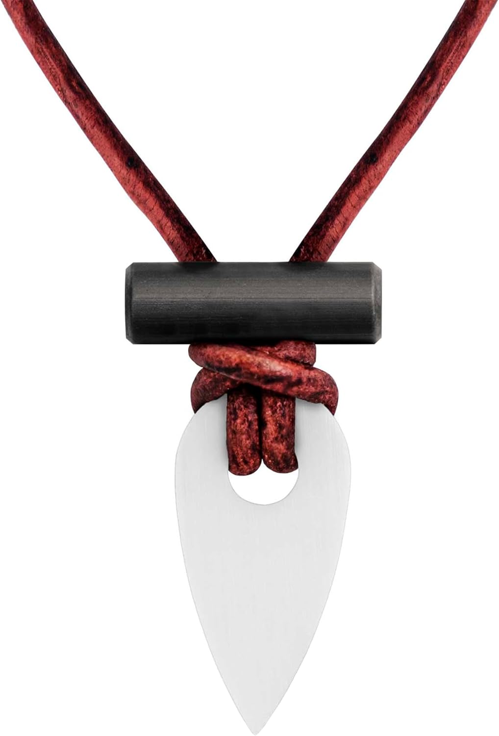 Wazoo Spark Necklace - Functional & Stylish Fire Starter Necklace, Made In USA, Zirconia & Ferrocerium Pendant Firestarter Tool on Leather Cord, Survival Flint & Steel for Everyday Carry, Men & Women