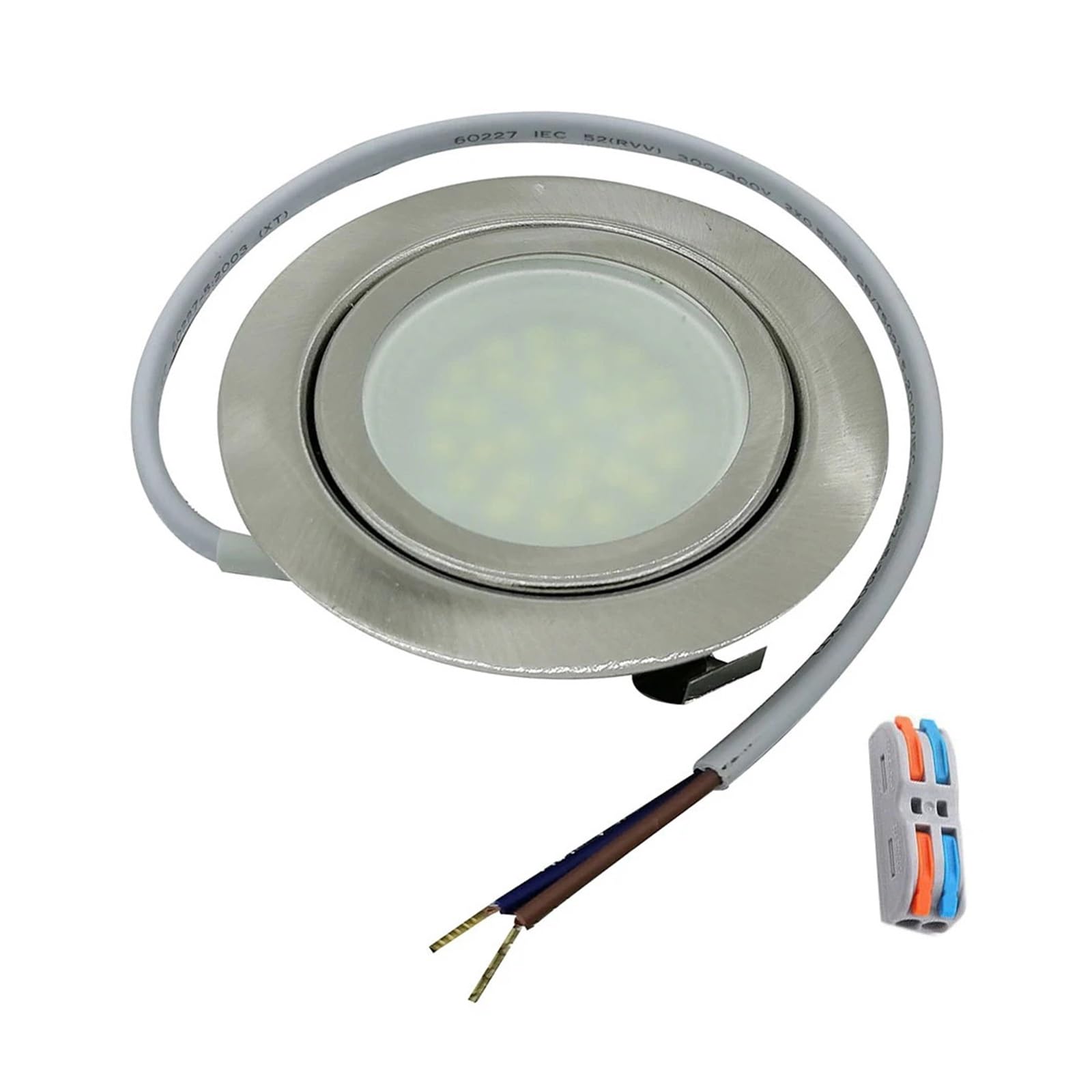 Stainless Steel Plating LED Down Light 60mm Recessed 2.5W Equivalent To 30W Bulb Corridor Passageway Balcony(Warm White 3000K)