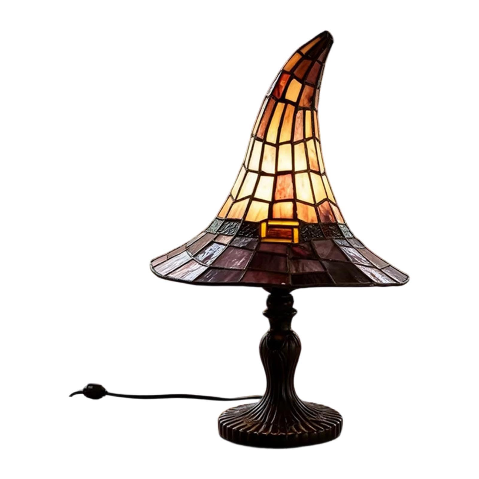 Milageto Lampada a Forma di Cappello da Strega, Realizzata a Mano e Riutilizzabile, Ideale per la Decorazione della casa, per Donne, Come Accessorio, Altezza 30 Cm