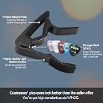 WINGO Guitare capo pour guitares acoustiques et électriques avec 5 Choisir gratuitement, noir