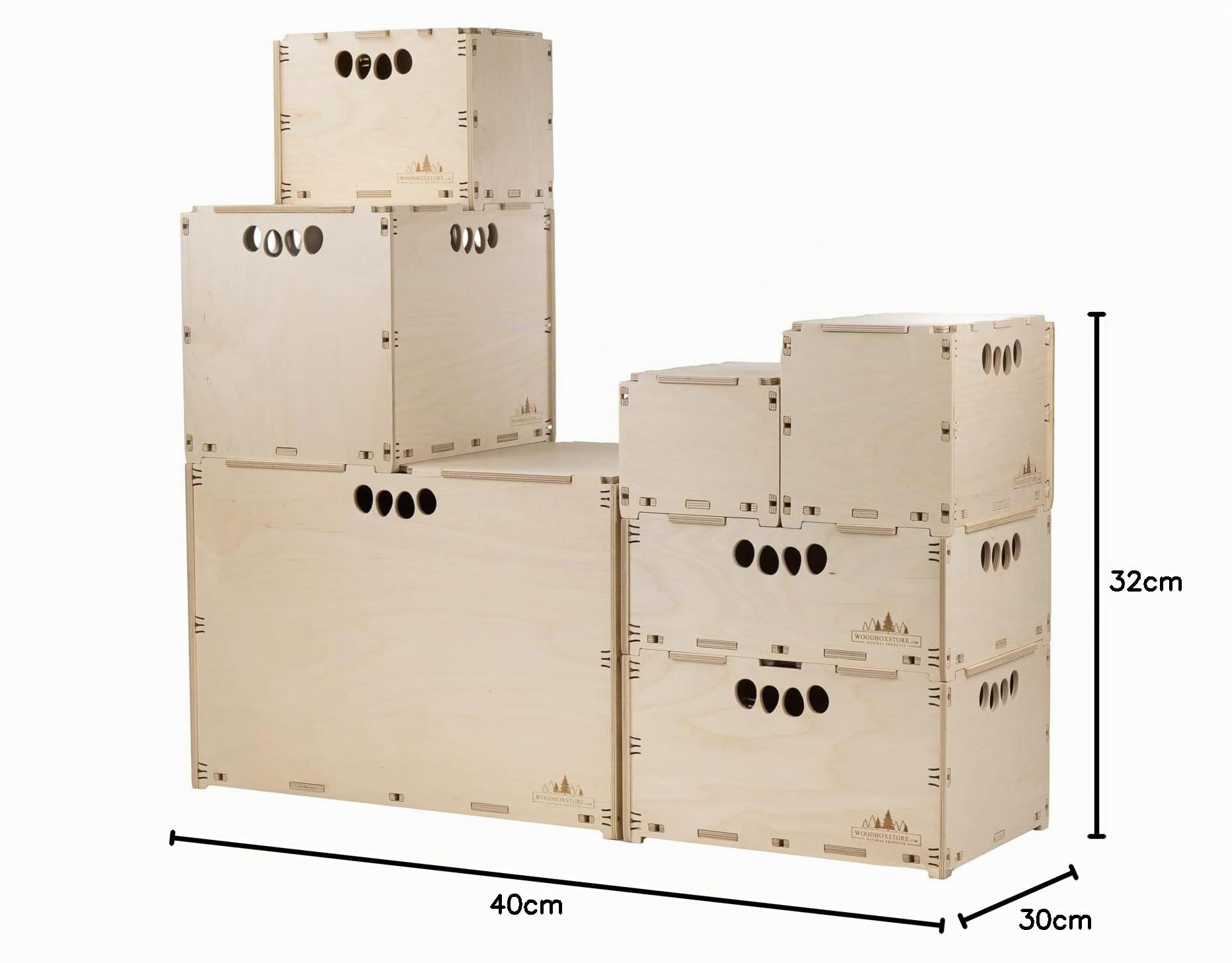 Hochbelastbar Werkzeugbox aus Holz Holzkiste Naturbelassen 40x30x32cm 30 Liter mit Deckel Aufbewahrungsbox