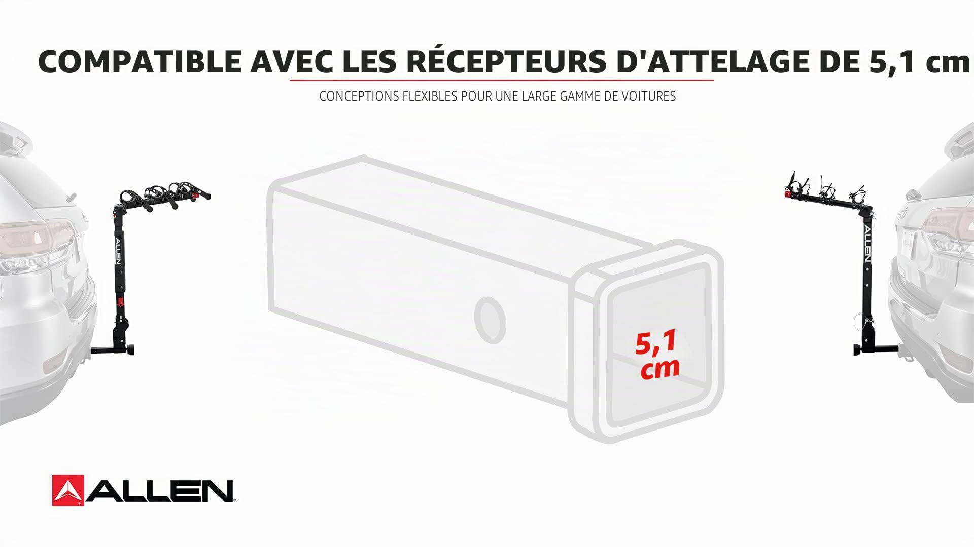 Allen Sports Porte-vélos 5 vélos pour attelage de 2"